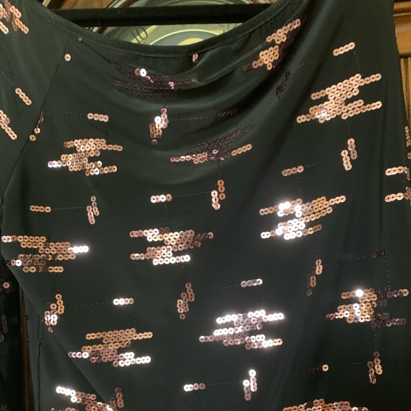 Most beautiful top with sequins. Styled off the shoulders and draped front. - Picture 5 of 6